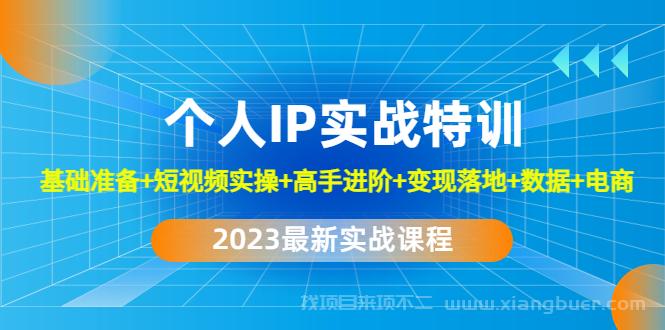 【第100期】2023个人IP实战特训：基础准备+短视频实操+高手进阶+变现落地+数据+电商