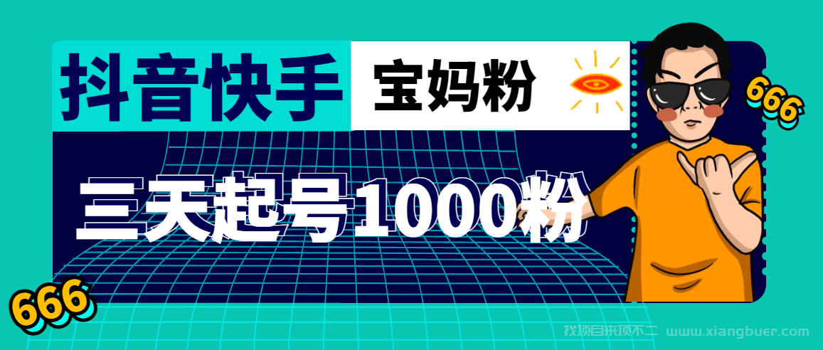 【第163期】抖音快手三天起号涨粉1000宝妈粉丝的核心方法【详细玩法教程】