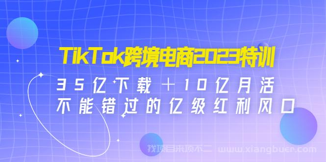 【第213期】TikTok跨境电商2023特训：35亿下载＋10亿月活，不能错过的亿级红利风口