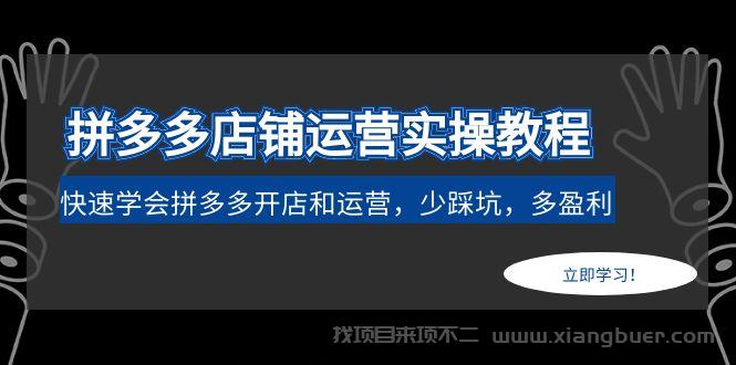 【第248期】拼多多店铺运营实操教程：快速学会拼多多开店和运营，少踩坑，多盈利