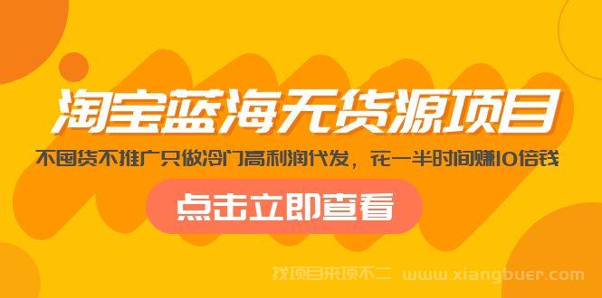 【第439期】淘宝蓝海无货源项目，不囤货不推广只做冷门高利润代发，花一半时间赚10倍钱