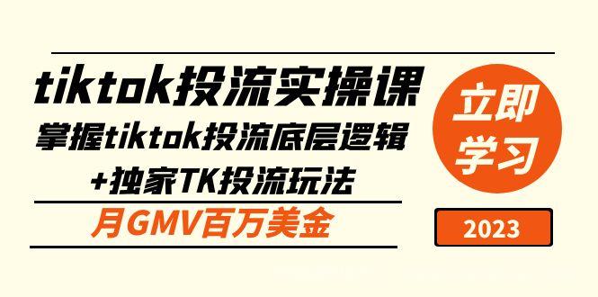 【第455期】tiktok投流实操课：掌握tiktok投流底层逻辑+独家TK投流玩法 月GMV百万美金