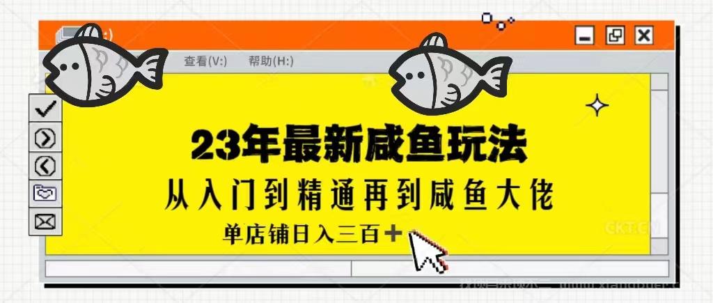 【第493期】2023最新闲鱼实战课，从入门到精通再到闲鱼大佬，单号日入300+ 