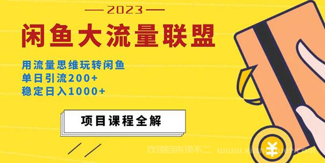 【第555期】价值1980最新闲鱼大流量联盟玩法，单日引流200+，稳定日入1000+