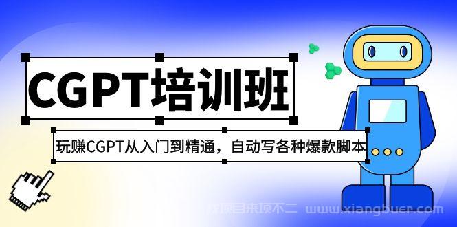 【第562期】2023最新CGPT培训班：玩赚CGPT从入门到精通，自动写各种爆款脚本