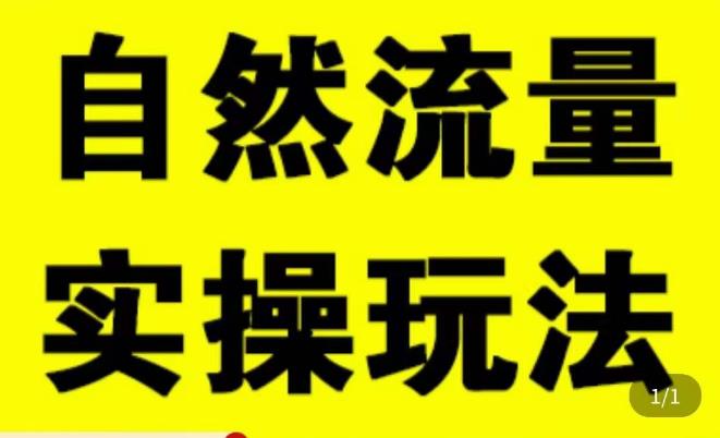 【第738期】拼多多自然流量天花板，拼多多自然流的实操玩法，自然流量是怎么来的，如何开车带来自然流等知识