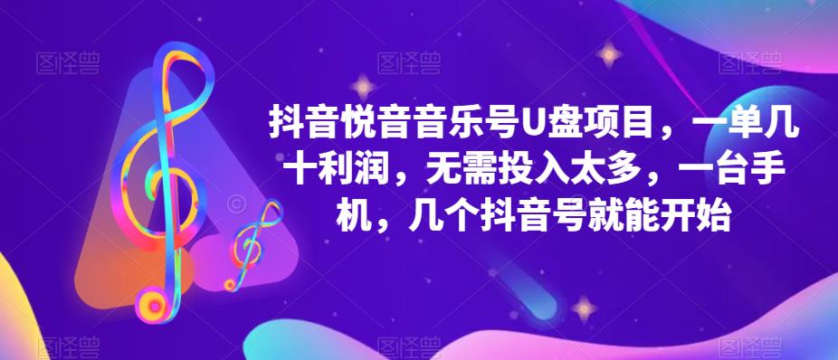 【第809期】抖音音乐号U盘项目 一单几十利润 无需投入太多 一台手机 几个抖音号就开始