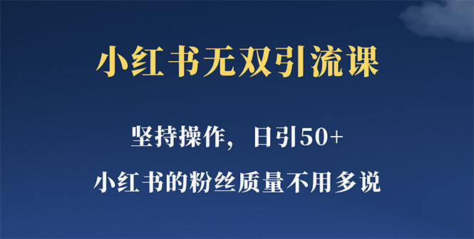 【第1118期】小红书无双课一天引50+女粉，不用做视频发视频，小白也很容易上手拿到结果 