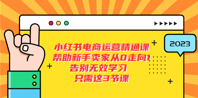 【第1206期】小红书电商·运营精通课，帮助新手卖家从0走向1 告别无效学习（7节视频课）