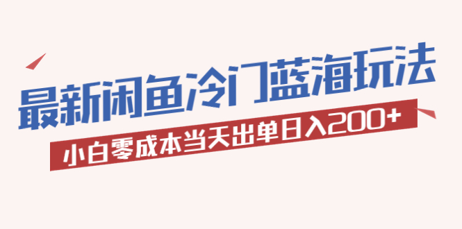 【第1353期】2023最新闲鱼冷门蓝海玩法，小白零成本当天出单日入200+