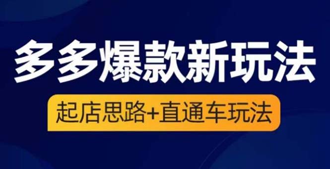 【第1619期】2023拼多多爆款·新玩法：起店思路+直通车玩法（3节精华课）