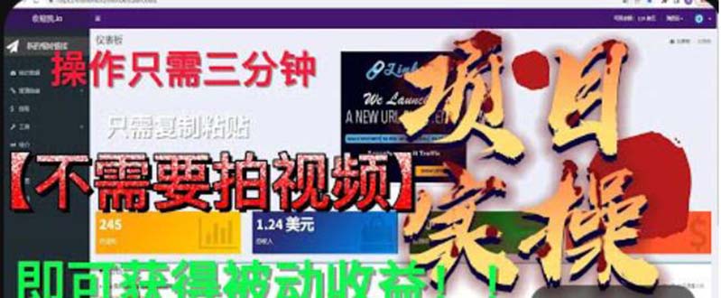 【第1633期】最新国外掘金项目 不需要拍视频 即可获得被动收益 只需操作3分钟实现躺赚