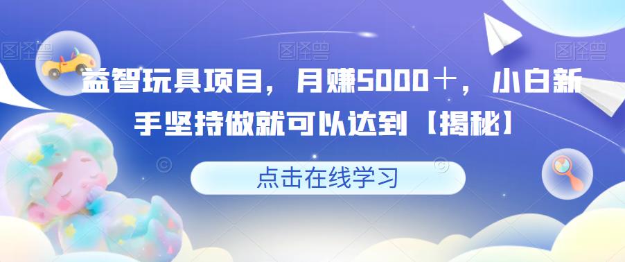 【第1692期】益智玩具项目，月赚5000＋，小白新手坚持做就可以达到【揭秘】