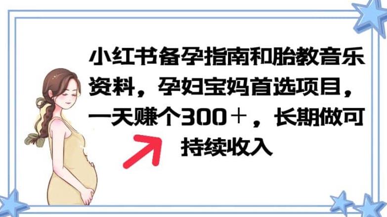 【第1718期】小红书备孕指南和胎教音乐资料孕妇宝妈首选项目一天赚个300＋长期可做【揭秘】