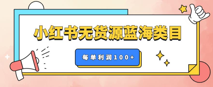 【第1773期】小红书无货源做蓝海类目【每单利润50-200+】，单月轻松过万【揭秘】