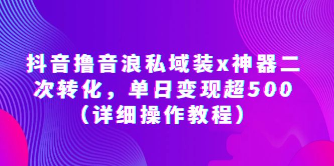 【第1745期】抖音撸音浪私域装x神器二次转化，单日变现超500（详细操作教程）