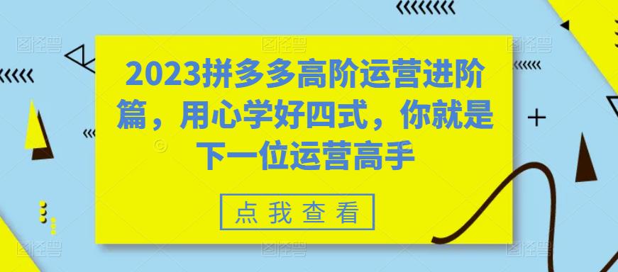 【第1753期】2023拼多多高阶运营进阶篇，用心学好四式，你就是下一位运营高手 