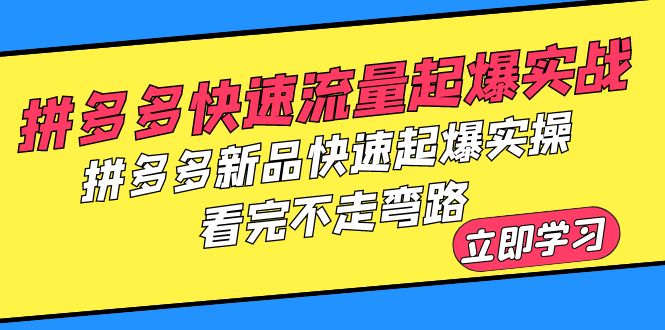  【第1832期】拼多多-快速流量起爆实战，拼多多新品快速起爆实操，看完不走弯路