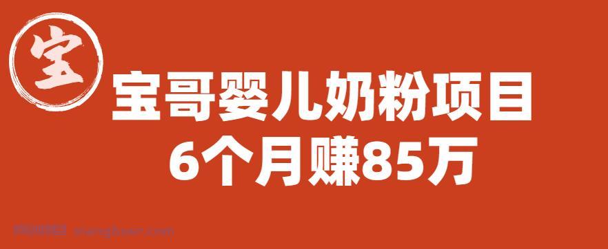 【第1939期】宝哥婴儿奶粉项目，6个月赚85w【图文非视频】【揭秘】