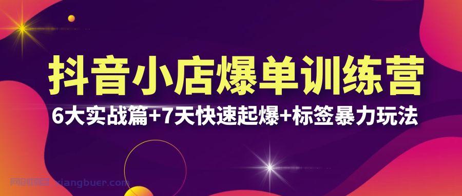 【第1955期】抖音小店爆单训练营VIP线下课：6大实战篇+7天快速起爆+标签暴力玩法(32节) 