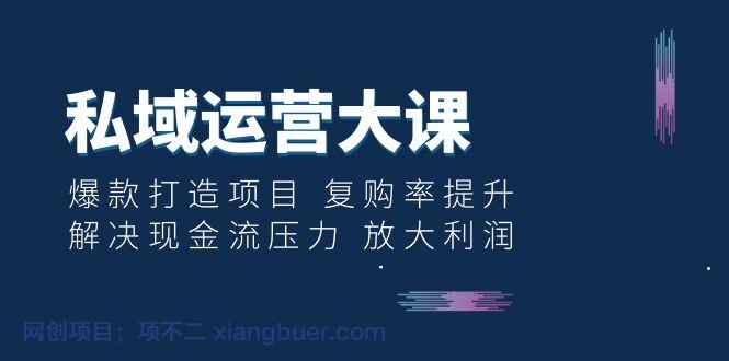 【第2114期】私域运营大课：爆款打造项目 复购率提升 解决现金流压力 放大利润