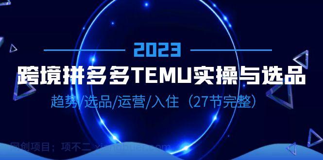 【第2240期】2023跨境·拼多多·TEMU实操与选品，趋势·选品·运营·入住（27节完整）