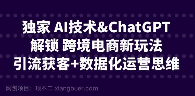 【第2308期】独家 AI技术&ChatGPT解锁 跨境电商新玩法，引流获客+数据化运营思维