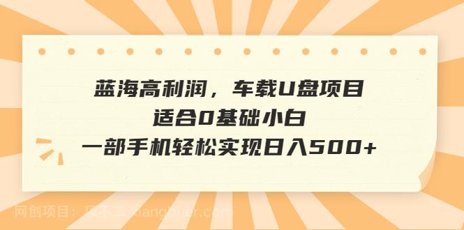 【第2325期】蓝海高利润，车载U盘项目，适合0基础小白，一部手机轻松实现日入500+