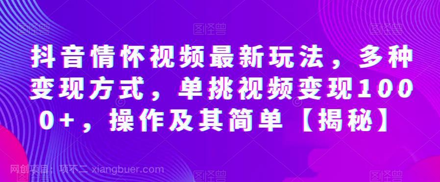 【第2577期】抖音情怀视频最新玩法，多种变现方式，单挑视频变现1000+，操作及其简单【揭秘】