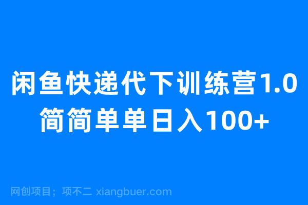 【第2614期】闲鱼快递代下训练营1.0，简简单单日入100+