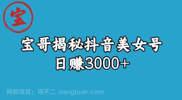 【第2826期】宝哥揭秘抖音美女号玩法，日赚3000+【揭秘】