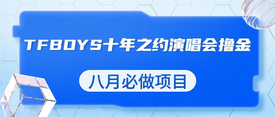 【第2902期】最新蓝海项目，靠最近非常火的TFBOYS十年之约演唱会流量掘金，八月必做的项目