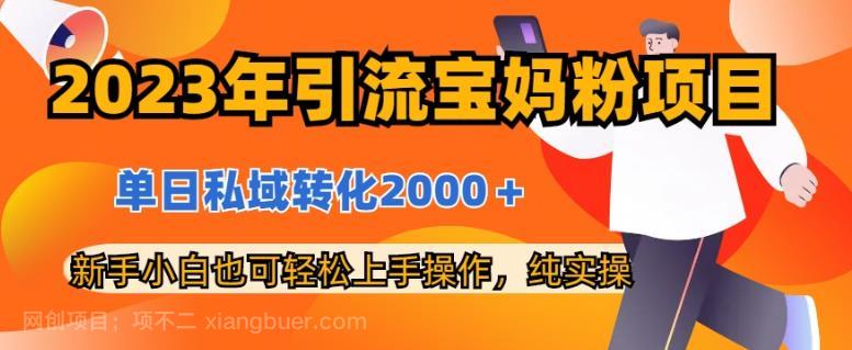 【第3078期】2023年引流宝妈粉项目，单日私域转化2000＋，新手小白也可轻松上手操作，纯实操