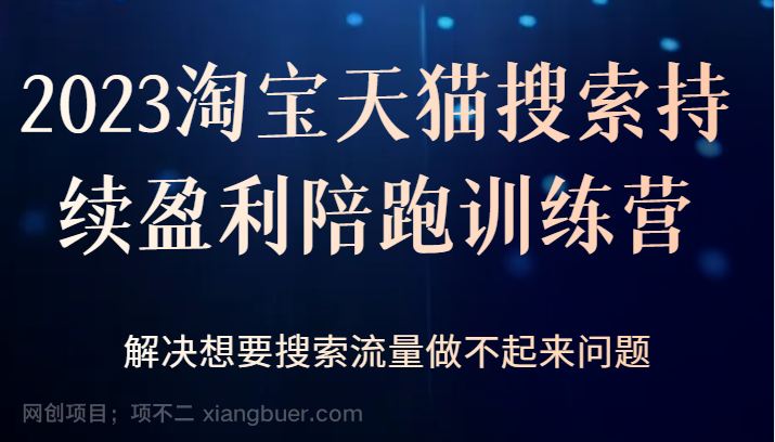  【第3164期】2023淘宝天猫搜索持续盈利陪跑训练营，解决想要搜索流量做不起来问题