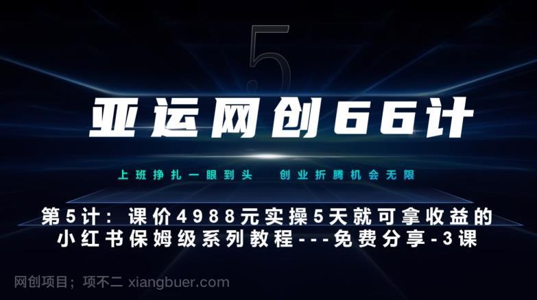 【第3799期】亚运网创66计第5计：小红书实战系列，只需5天即可完全上手-系列10节课第3课-创建和包装你的账号–硬菜