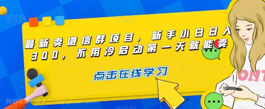 【第3802期】最新卖微信群项目，新手小白日入300，不用冷启动第一天就能卖