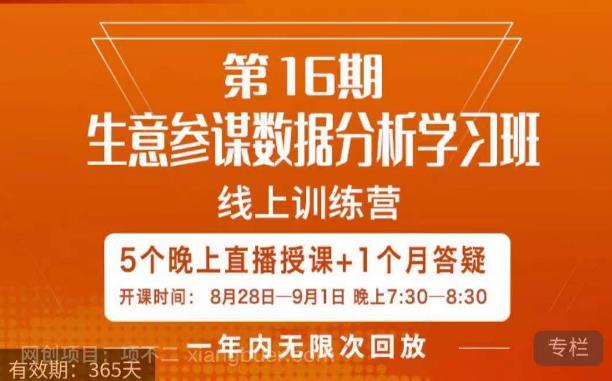 【第3810期】宁静·生意参谋数据分析学习班，解决商家4大痛点，学会分析数据，打造爆款！