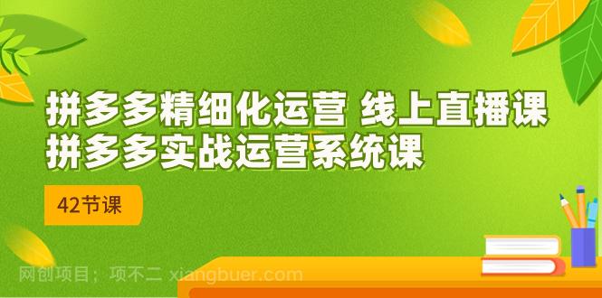 【第3911期】2023年8月新课-拼多多精细化运营 线上直播课：拼多多实战运营系统课-42节