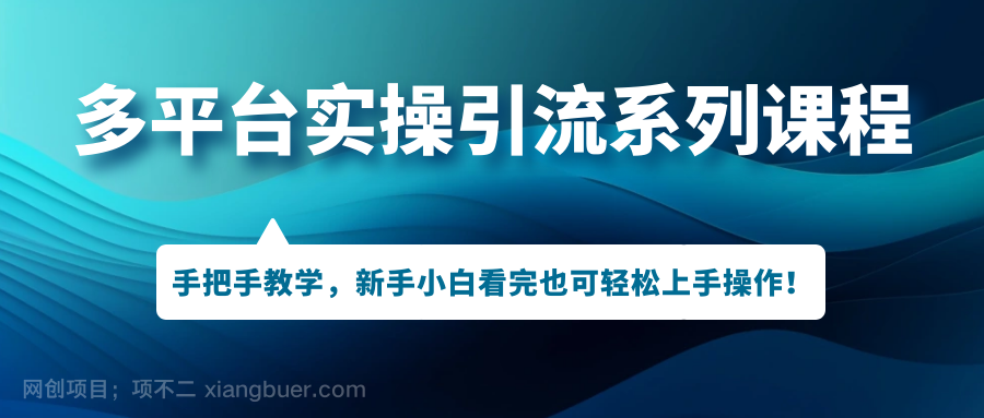 【第3939期】多平台实操引流系列课程，手把手教学，新手小白看完也可轻松上手引流操作！