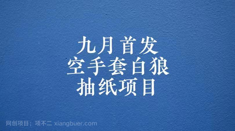 【第4188期】0成本，日入100-500空手套白狼抽纸项目，保姆级教学