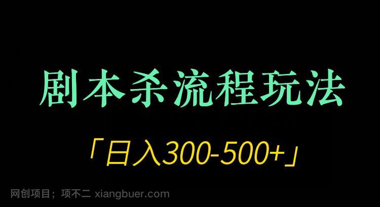 【第4282期】剧本杀全流程玩法项目，日入300-500+