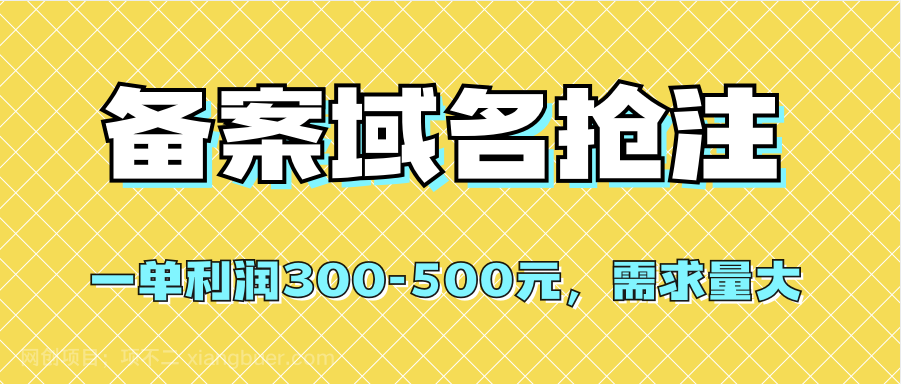 【第4348期】备案域名抢注，一单利润300-500元，需求量大