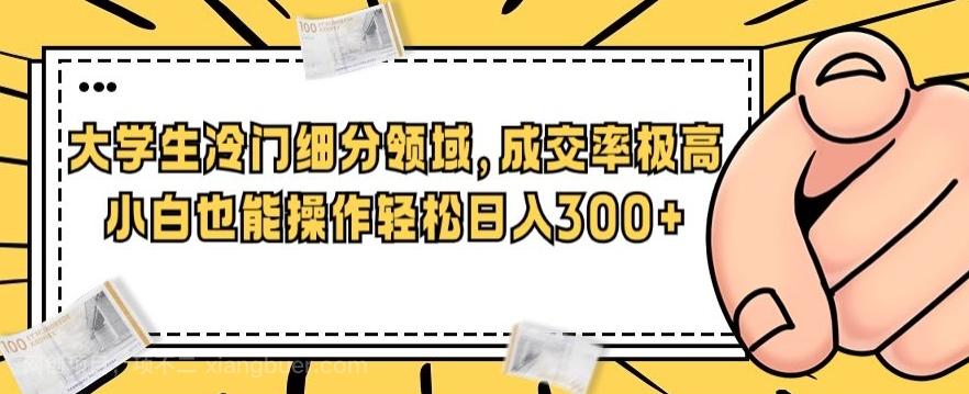 【第4473期】一个大学生冷门细分领域，成交率极高，小白也能操作，轻松日入300+