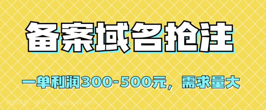 【第4489期】【全网首发】备案域名抢注，一单利润300-500元，需求量大