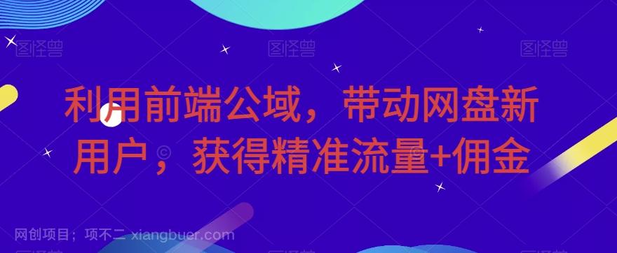 【第4534期】利用前端公域，带动网盘新用户，获得精准流量+佣金（揭秘）