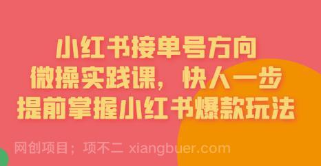 【第2347期】接单号方向·小红书微操实践课，快人一步，提前掌握小红书爆款玩法