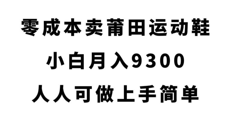 【第5943期】零成本卖莆田运动鞋，小白月入9300，人人可做上手简单【揭秘】