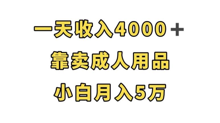 【第5961期】一天收入4000+，靠卖成人用品，小白轻松月入5万【揭秘】