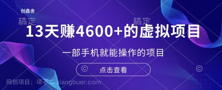 【第6022期】13天赚了4600+的虚拟项目，一部手机就能操作（附配套资源）