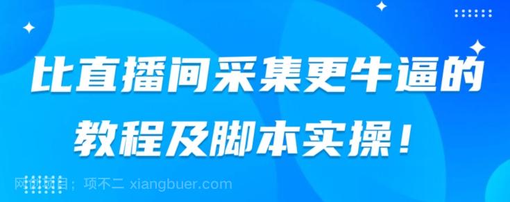 【第6026期】比直播间采集更牛逼的教程及脚本实操！